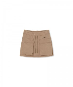 Beige MSGM Fleece Cargo Skirt | USA_MSGM36661