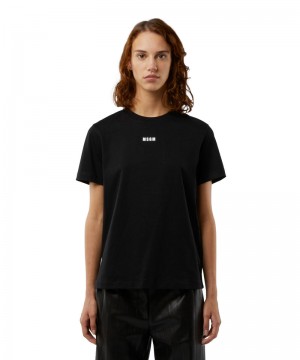 Black MSGM Cotton Micro Logo | USA_MSGM45326