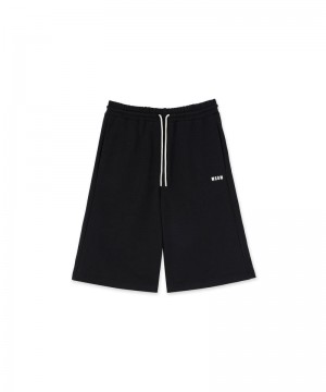 Black MSGM Fantastic Inverse Series Organic Cotton Sweat Bermudas | USA_MSGM84286