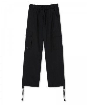 Black MSGM Fresh Wool Cargo Pants | USA_MSGM58617