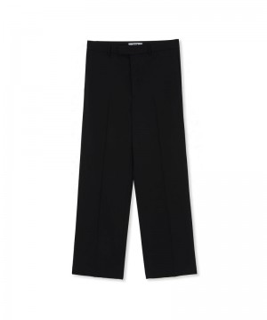 Black MSGM Fresh Wool Roomy Pants | USA_MSGM38697