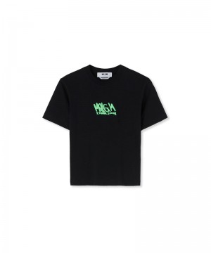 Black MSGM Graffiti Logo | USA_MSGM30217