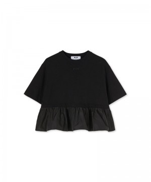 Black MSGM Inserted Taffetà Ruffles | USA_MSGM95810