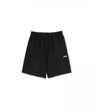 Black MSGM Mini Logo Sweat Shorts | USA_MSGM82100