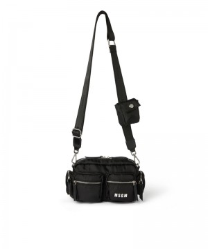 Black MSGM Multi-pocket Nylon Camera Bag | USA_MSGM20788