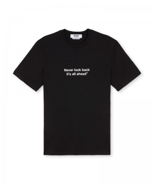 Black MSGM Quote Never Look Back Its All Ahead | USA_MSGM28502