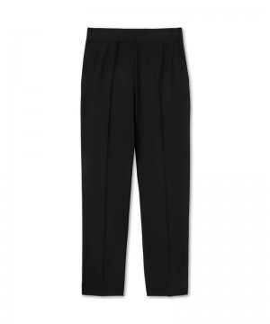 Black MSGM Slim-fit Pants With Logoed Elastic Waistband | USA_MSGM36724