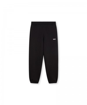 Black MSGM Solid Colour Cotton Track Pants | USA_MSGM54573