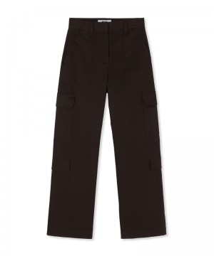 Black MSGM Stretch Cotton Gabardine Cargo Pants | USA_MSGM81676