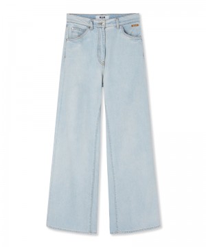 Blue MSGM Light Denim Pants With 5 Pockets | USA_MSGM15017