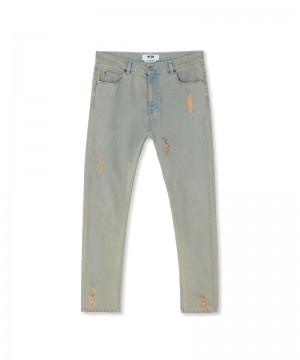 Blue MSGM Light Denim Pants With Tears | USA_MSGM20789