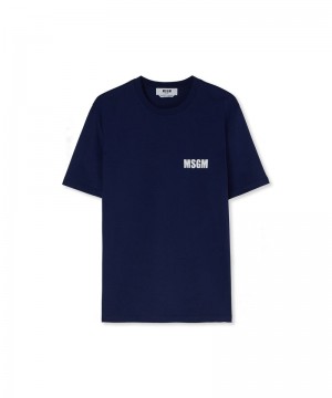 Blue MSGM Never Look Back Graphic | USA_MSGM61275