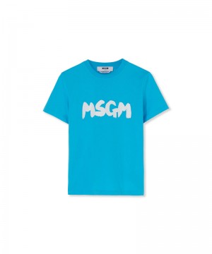 Blue MSGM New Brushstroke Logo | USA_MSGM30583