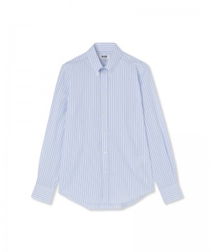 Blue MSGM Poplin Shirt | USA_MSGM26045