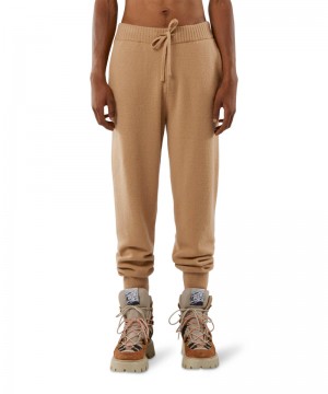 Brown MSGM Wool And Cashmere Track Pants | USA_MSGM24171