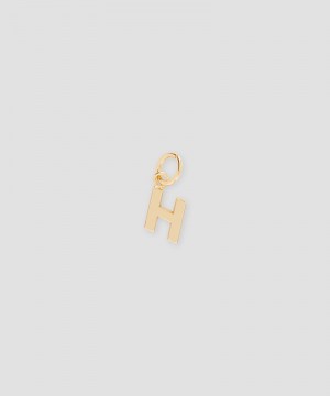 Gold MSGM Brass letter H charm | USA_MSGM62400