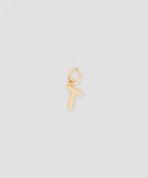 Gold MSGM Brass letter T charm | USA_MSGM89584