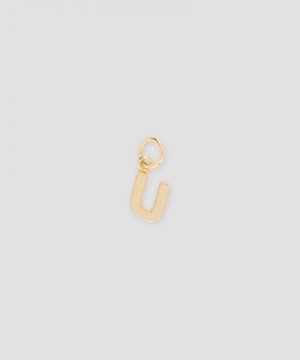 Gold MSGM Brass letter U charm | USA_MSGM27770