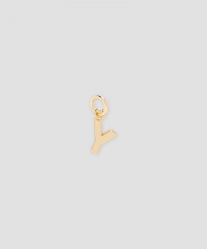 Gold MSGM Brass letter Y charm | USA_MSGM96857