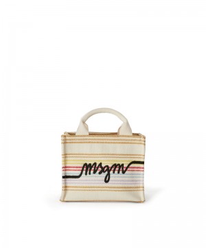 Multicolor MSGM Cotton Canvas Tote With Embroidered Logo | USA_MSGM29047