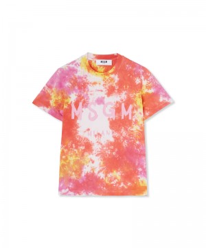 Multicolor MSGM Tie-dye Brushstroke Logo | USA_MSGM60026