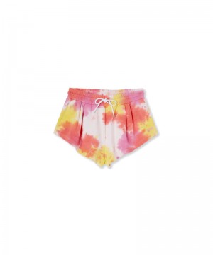 Multicolor MSGM Tie-dye Sweatshirt Fleece Shorts | USA_MSGM37322