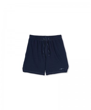 Navy MSGM Sweat Shorts With Embroidered Logo | USA_MSGM23623