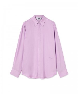 Pink MSGM Cupro Shirt | USA_MSGM85256