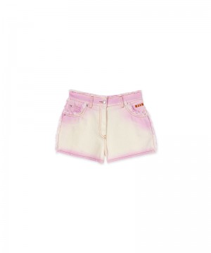 Pink MSGM Faded Bull Treatment 5 Pocket Shorts | USA_MSGM22052