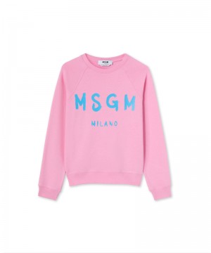 Pink MSGM Sweatshirt With Box Logo | USA_MSGM79812