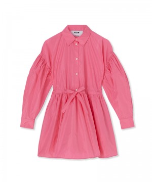 Pink MSGM Taffetà Short With Adjustable Waistline | USA_MSGM49515