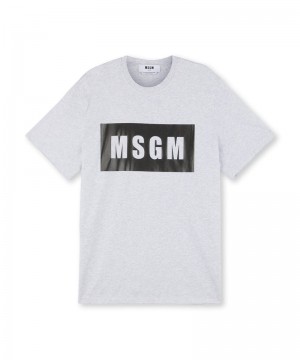 White MSGM Cotton Box Logo | USA_MSGM19509