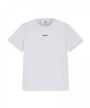 White MSGM Cotton Micro Logo | USA_MSGM14995