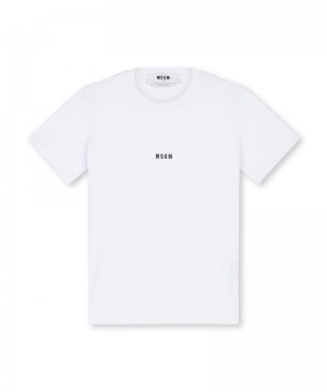 White MSGM Cotton Micro Logo | USA_MSGM17919