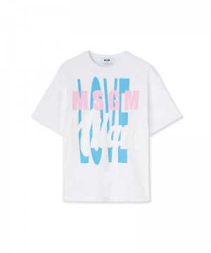 White MSGM Msgm Love Milano Graphic | USA_MSGM13948