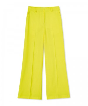 Yellow MSGM Fresh Wool Roomy Pants | USA_MSGM23150