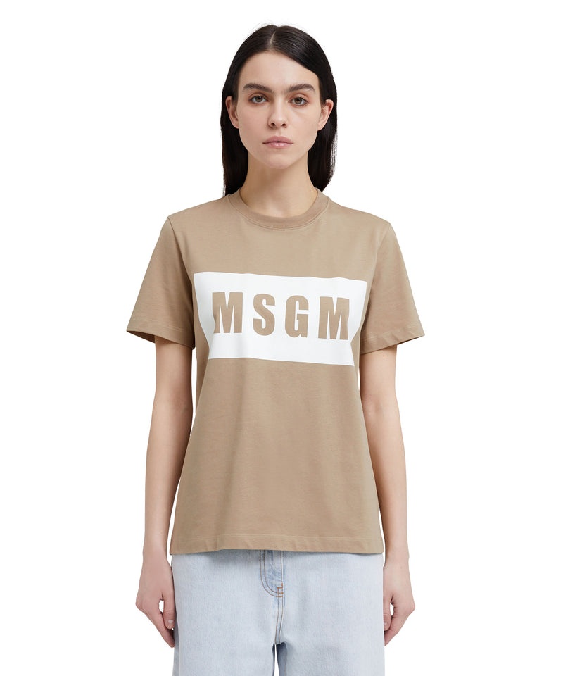 Beige MSGM Box Logo | USA_MSGM84311