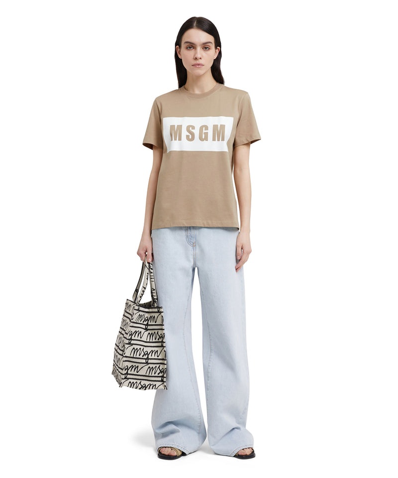 Beige MSGM Box Logo | USA_MSGM84311