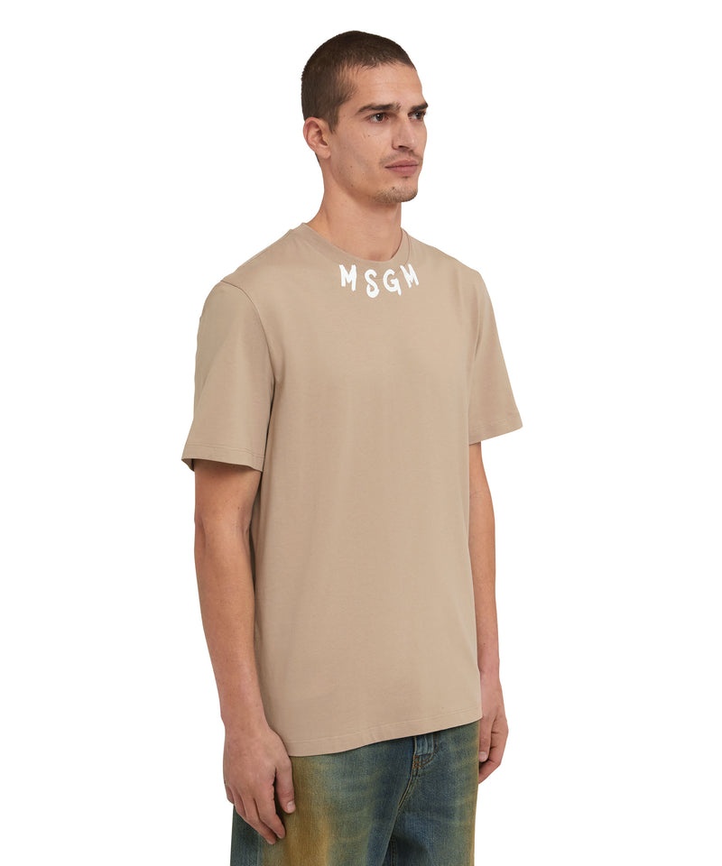 Beige MSGM Brushstroke Logo | USA_MSGM15278