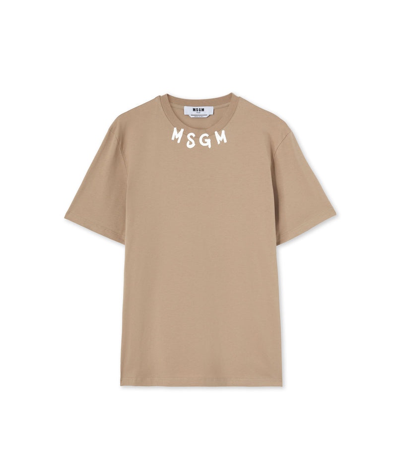 Beige MSGM Brushstroke Logo | USA_MSGM15278