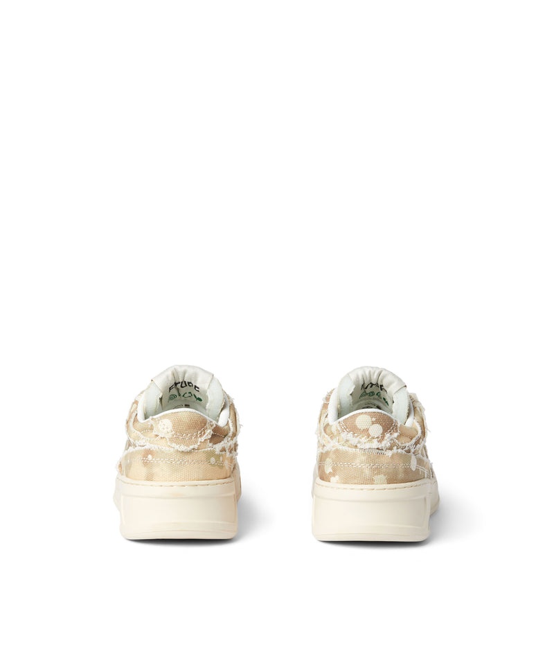 Beige MSGM Eco-friendly Fg-1 Cotton Canvas Sneakers With Tie-dye Effect | USA_MSGM58709