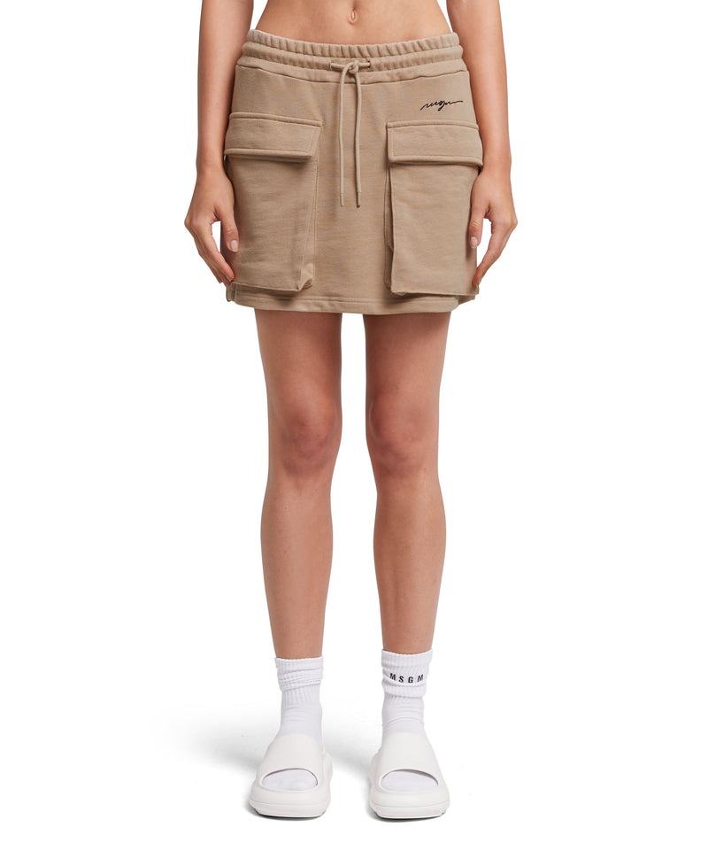 Beige MSGM Fleece Cargo Skirt | USA_MSGM11893