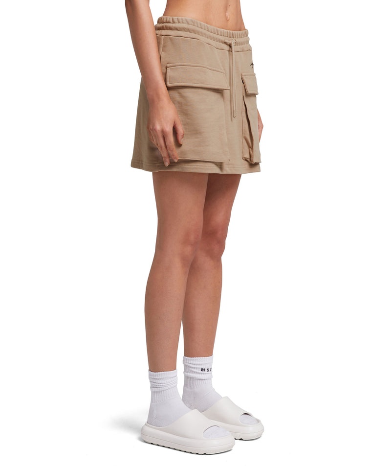 Beige MSGM Fleece Cargo Skirt | USA_MSGM11893