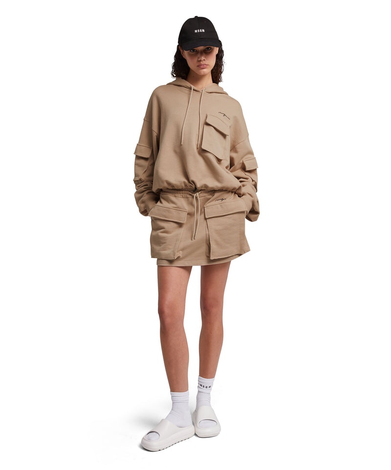 Beige MSGM Fleece Cargo Skirt | USA_MSGM11893