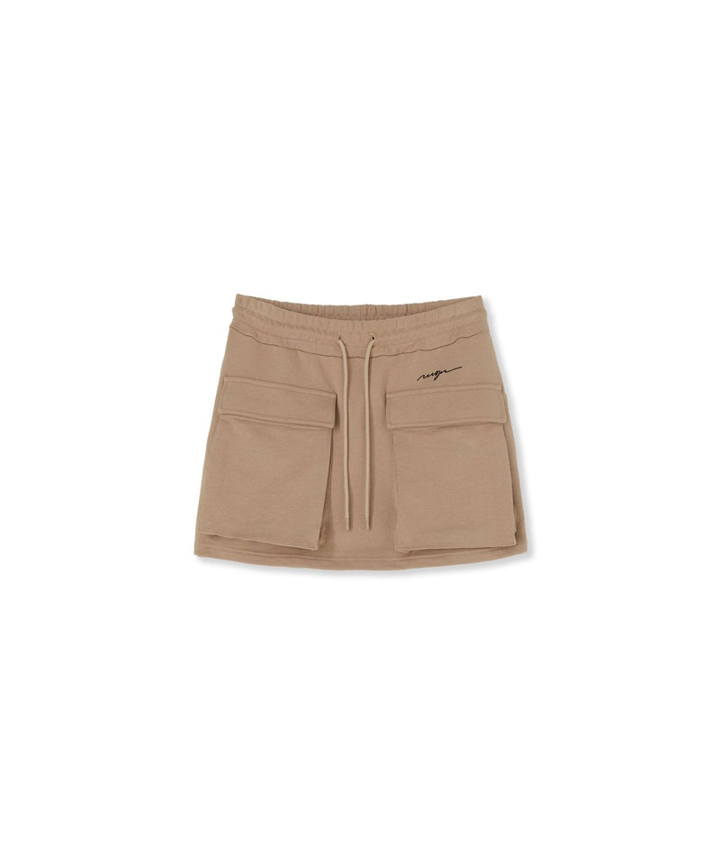 Beige MSGM Fleece Cargo Skirt | USA_MSGM11893