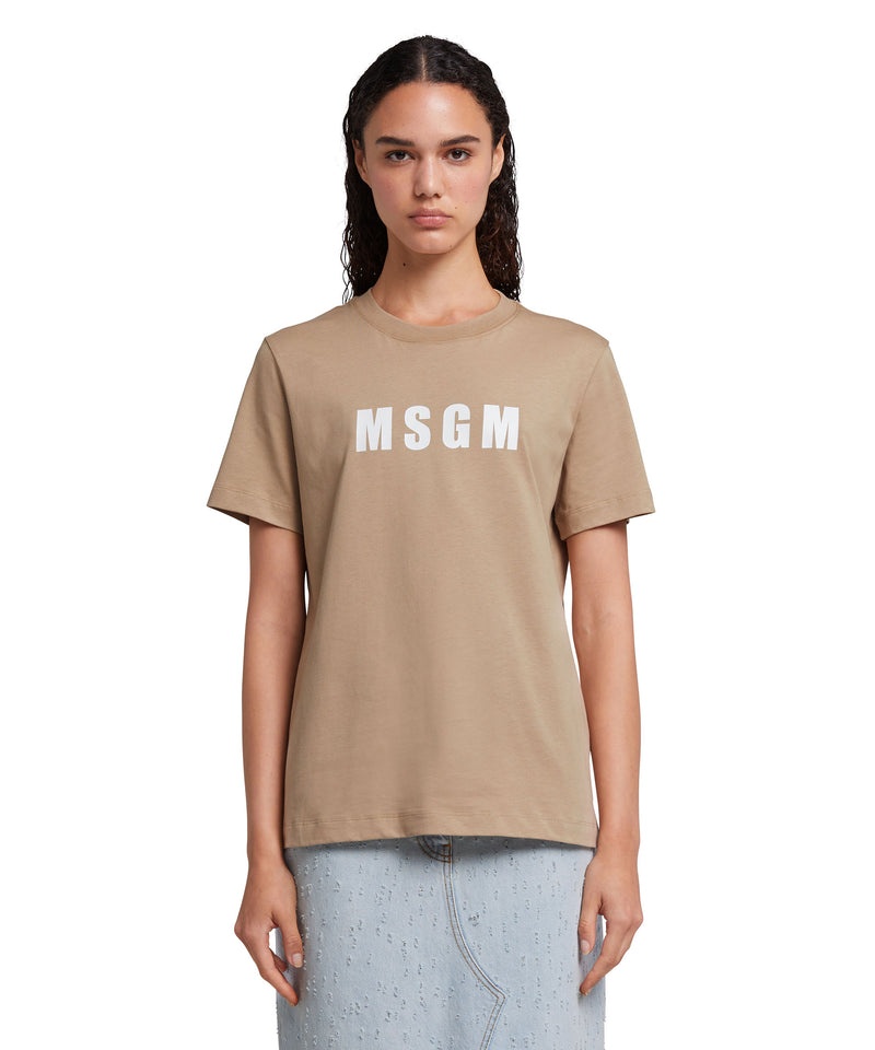 Beige MSGM Impact Logo | USA_MSGM64856