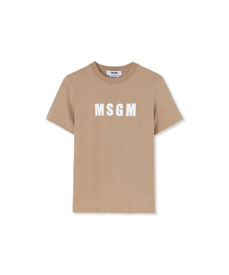 Beige MSGM Impact Logo | USA_MSGM64856