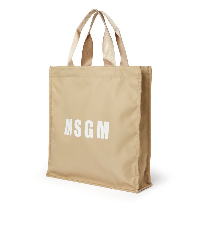 Beige MSGM Nylon Tote Bag With Logo | USA_MSGM82859