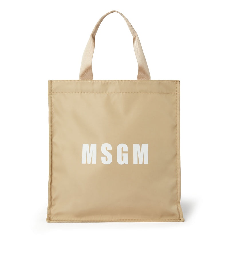 Beige MSGM Nylon Tote Bag With Logo | USA_MSGM82859