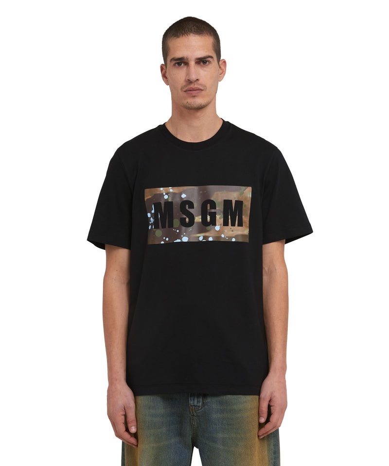 Black MSGM Box Logo Camo Graphic | USA_MSGM64016